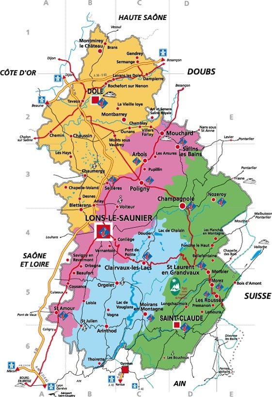 Dole activités carte Jura Dole activités